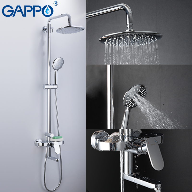 GAPPO Sanitary Ware Suite brass water tap chrome bathroom bath mixer shower faucet with basin tap waterfall bathtub faucet