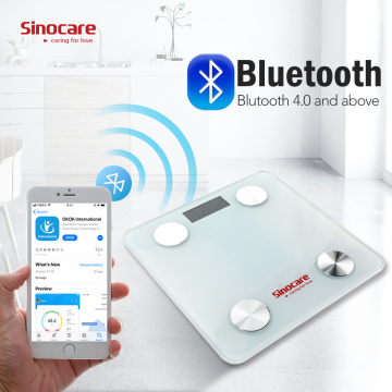 Sinocare Smart Body Fat Composition Scale Bathroom Scale Test 12 Body Date Mass BMI Health Weight Scale LED Display Bluetooth