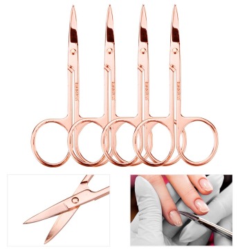 Chameleon Manicure Scissor For Nail Cuticle Curved Head Eyebrow Scissor Dead Skin Remover Professional Stainless Steel Nail Tool