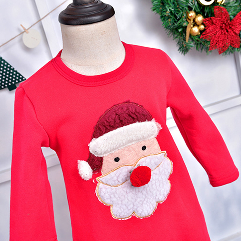 2019 Winter Merry Family Matching Outfits Christmas Sweater Cute Deer Children Clothing Kid T-shirt Add Wool Warm Family Clothes