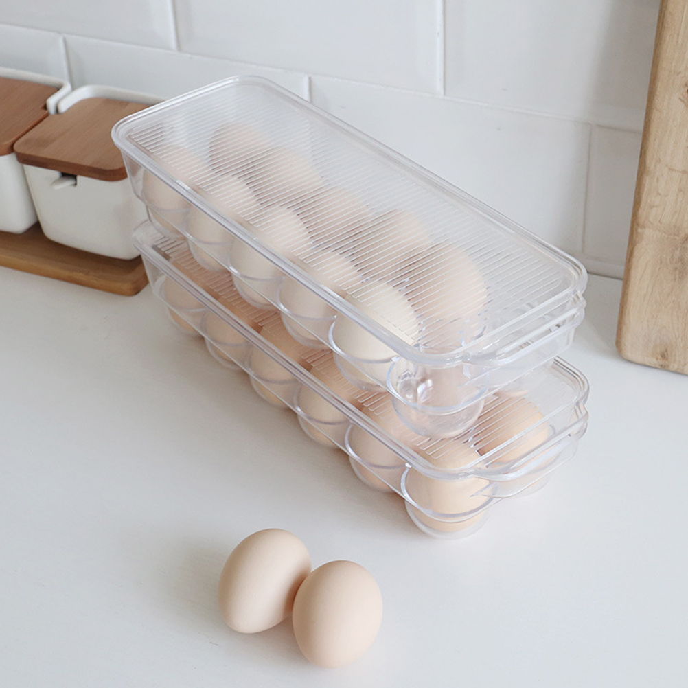 1/2pcs 12 Eggs Tray Thicken Transparent Plastic Eggs Storage Container Egg Holder for Home Kitchen Refrigerator Egg Crisper