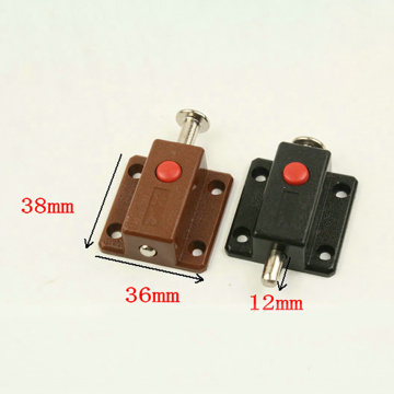 Modern Window Cabinet Push Button Plastic Spring Load Automatic Door Bolt Latches Lock for Wooden Cupboard Wardrobe Doors Gates