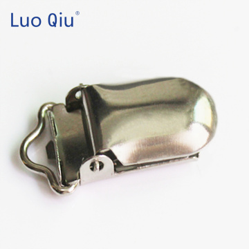Luo Qiu suspender clips (50 pcs/lot) 10mm Metal Silver garment clips with Plastic teeth Use size attache sucette speenkoord hout