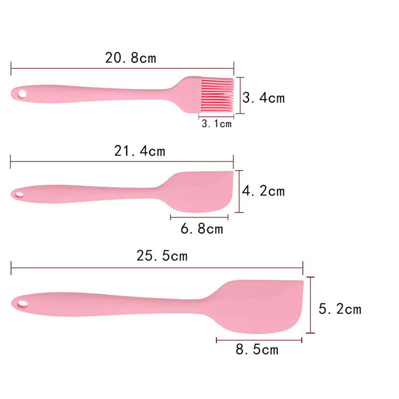 6Pcs/Set Pink Silicone Cooking Tool Sets Turner Egg Beater Spatula Oil Brush Tongs Kitchen Utensils Baking Tools