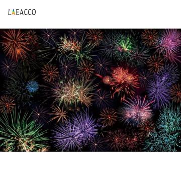 Laeacco Colorful Fireworks Firecrackers Party Celebration Cheers Night Photo Backdrops Photography Backgrounds For Photo Studio