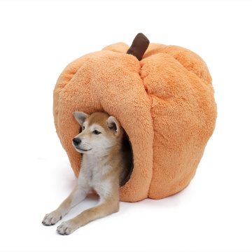 Dog House Indoor Halloween Pumpkin Kennel Cat Cave Soft Fleece Warm Bed with Removable Cushion Durable for Puppy Kitten Cat Bed