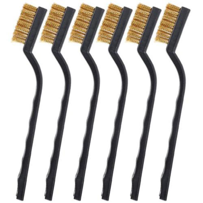 12Pcs Mini Wire Brush 170mm Steel Brass DIY Paint Rust Remover Cleaning Polishing Jewelry Metal Rust spazzola in ottone