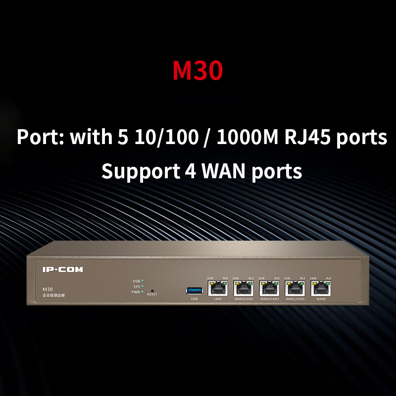 IP-COM M30 5Port 10/100/1000M Auto-Balance Gigabyte Enterprise Router AP Management Support VPN Carry 100 Clients