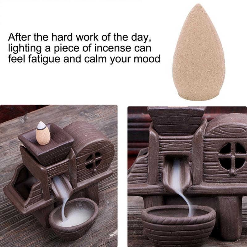 30/50pcs Household Natural Reflux Tower Incense Bullets Backflow Incense Mint Wormwood Flower Fragrant Reflux Aromatherapy Cones