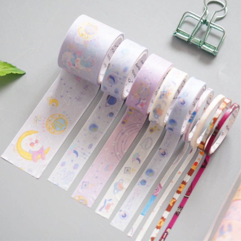 9 pcs/pack Rabbit Constellation Planet Star Washi Tape Set Adhesive Tape DIY Scrapbooking Sticker Label Masking