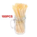6PCS Metal Straw Set Stainless Steel Drinking Straw With Brush Spoon Straw Set & 100PCS Eco-Friendly Disposable Wheat Straws