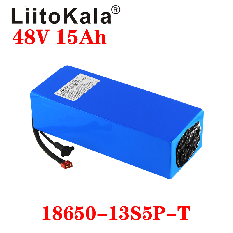 LiitoKala 48v 15ah 48V battery pack 48V 15AH 1000W Electric bicycle battery 48V15AH Lithium ion battery 30A BMS and 2A Charger