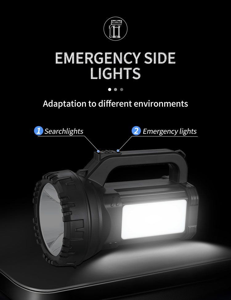 Rechargeable LED Searchlight Battery with Side Emergency Light-detail-3