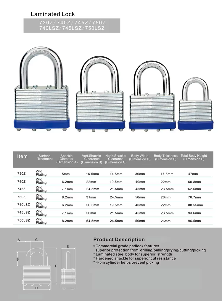 2 Silver Laminated Padlock