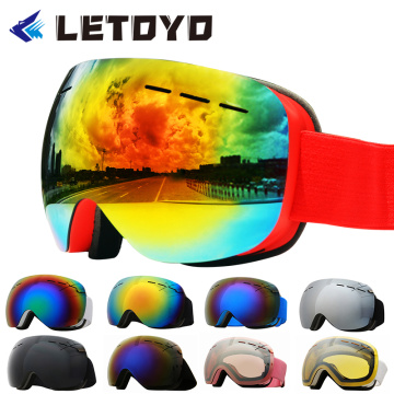 LETOYO Brand Ski Goggles Double Layers UV400 Anti-fog Big Ski Mask Glasses Skiing Snow Men Women Snowboard Goggles Mask