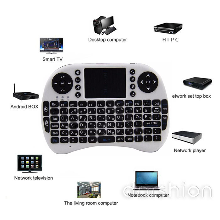 HEBREW keyboard Mini special keyboard for PAD and mobile phone , wireless USB 2.4G keyboard lithium battery