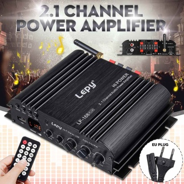 LEPY 168Plus Car Amplifier Speaker Power Subwoofer 2.1 Channel HiFi Amp Bass bluetooth Stereo Sound FM 19V 3A EU Plug