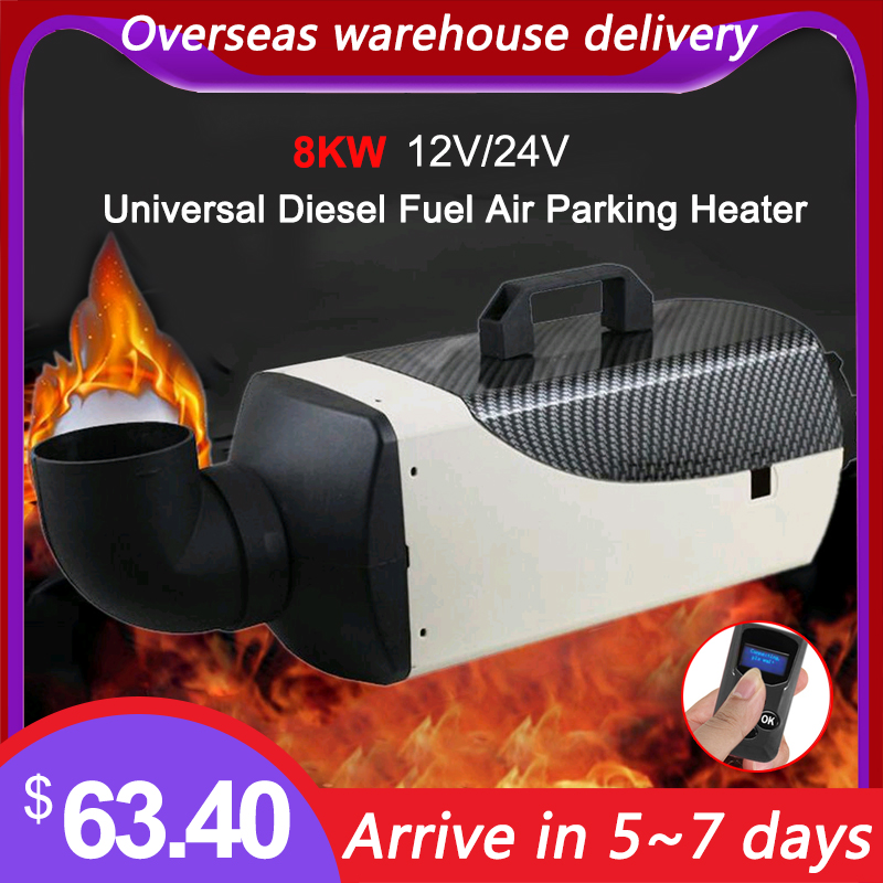 12V/24V 8KW Car Diesels Air Parking Heater 1KW to 8KW LCD Thermostat Remote Control Car Heater for Truck Bus Trailer Boat Heater