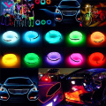 1M/2M/3M/5M Car Interior Lighting LED Strip Decoration Garland Wire Rope Tube Line flexible Neon Light With Cigarette Drive