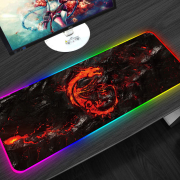 900x400mm RGB Gaming Mouse Pad Large XXL Red Color Dragon Pattern LED Lighting Mousepad Gamer Computer Desk Mat Pad Anti-slip