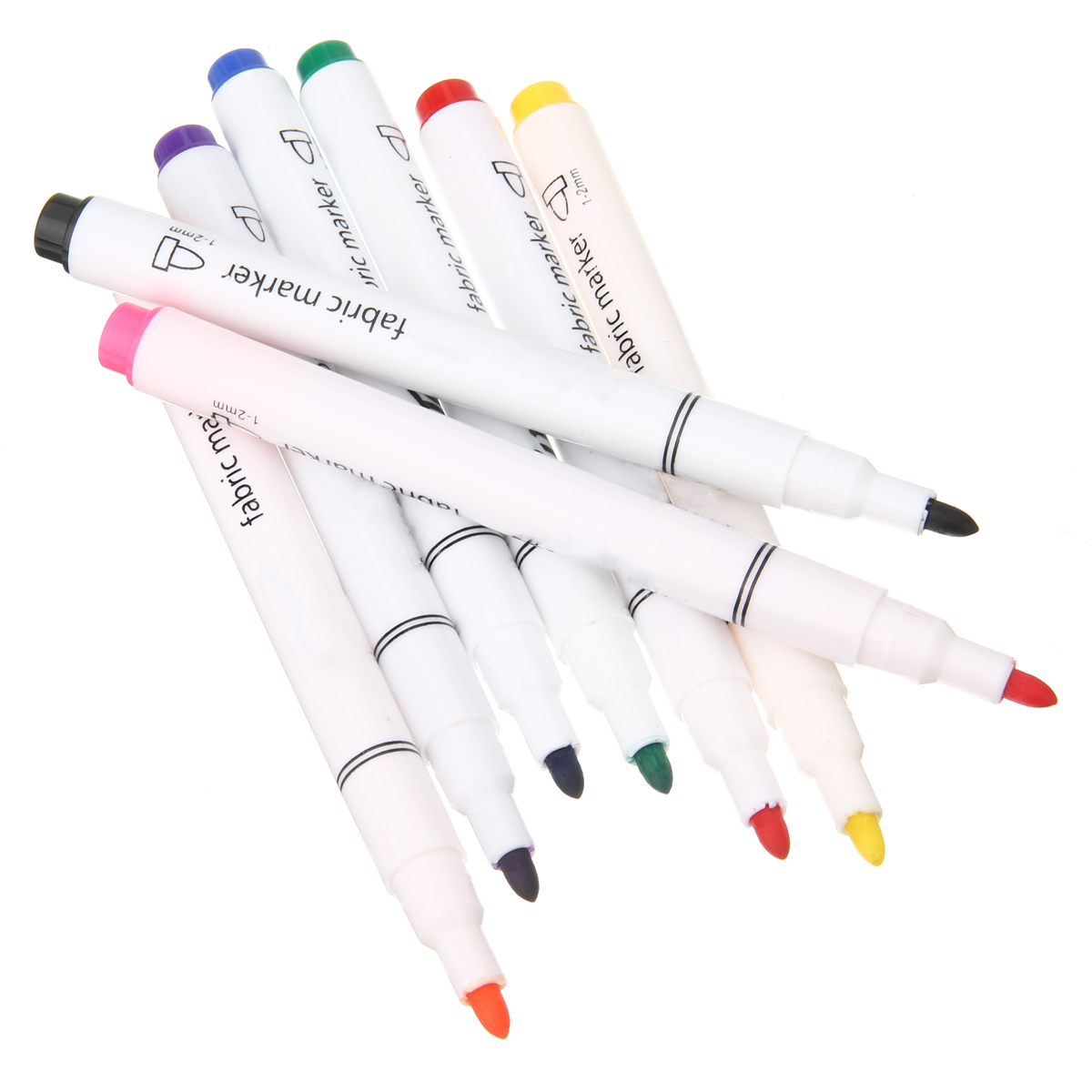 8 Piece Multicolor Clothes Textile Markers Fabric Pens Arts Crafts DIY T-shirt Painting Pen For Student Child Writing Supplies