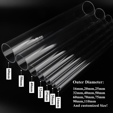 OD 16~110mm Transparent Acrylic Tube Aquarium Fish Tank Supplies Plexiglass Water Supply Pipe Garden Watering Fittings 50cm Long