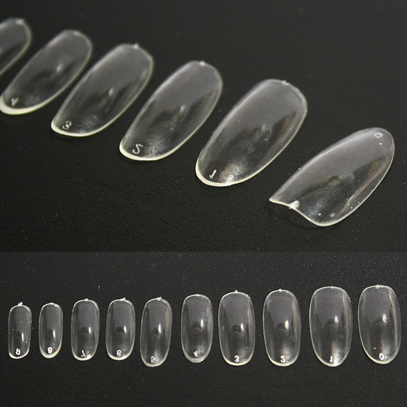 500pcs White Round False Nail Art Tips Full Cover Acrylic Fake Nails French Design Manicure Fingernails Faux Ongles