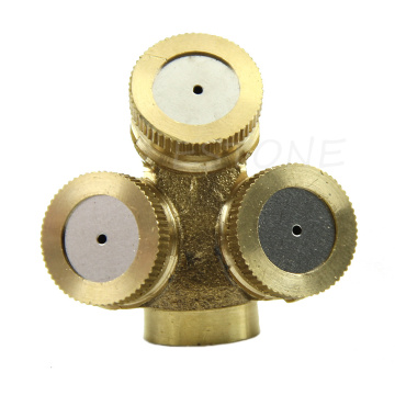 3 Holes Adjustable Brass Spray Misting Irrigation Nozzle Gardening Sprinklers P31E