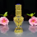 1PC 8ml Arab Style Metal Glass Bottle Perfume Essential Oils Container with Glass Dropper Middle East Stopper Bottle
