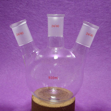 500ml,3 Neck,24/40,Round Bottom Glass Flask,Three Necks Lab Bottle,Heavy Wall