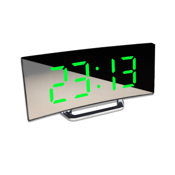 Digital Alarm Clock Desk Table Clock Curved LED Screen Alarm Clocks for Kids Bedroom Temperature Snooze Function Home Decor