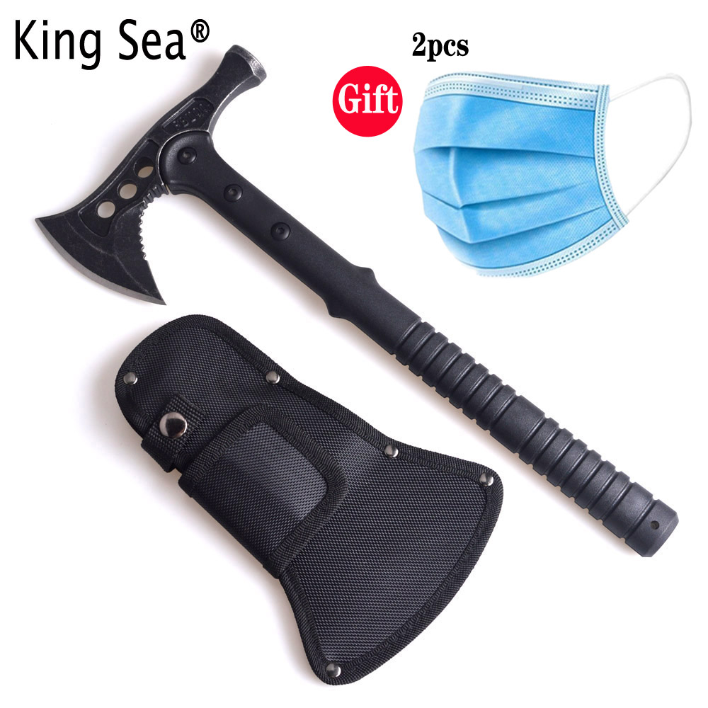 King Sea High Carbon Steel Hammer Wrench Axe Fire Ice Army Tactical Tomahawk Outdoor Practical Hand Tools With Fiberglass Handle