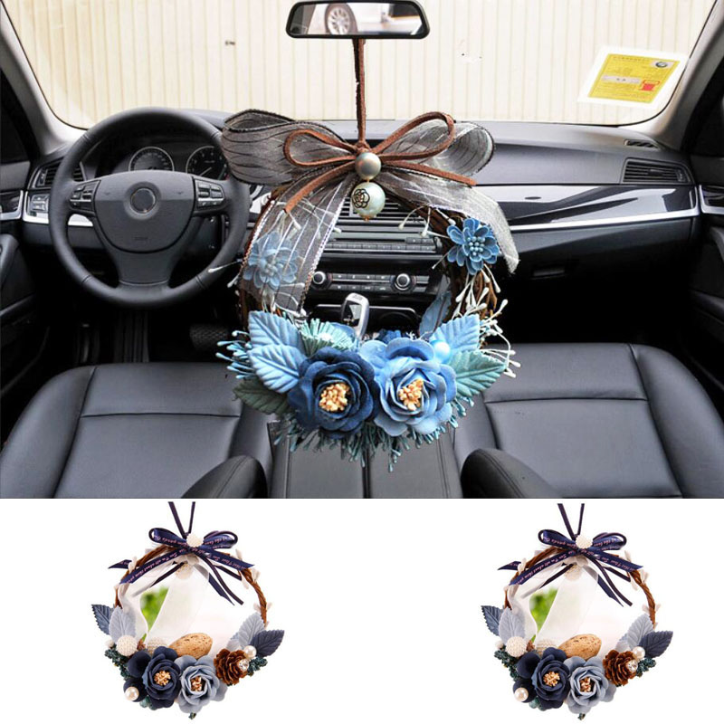 Fashion New Car Pendant DIY Handmade Rose Car Hanging Decoration Deer Car Interior Ornaments Garland Ms gift Automotive Products