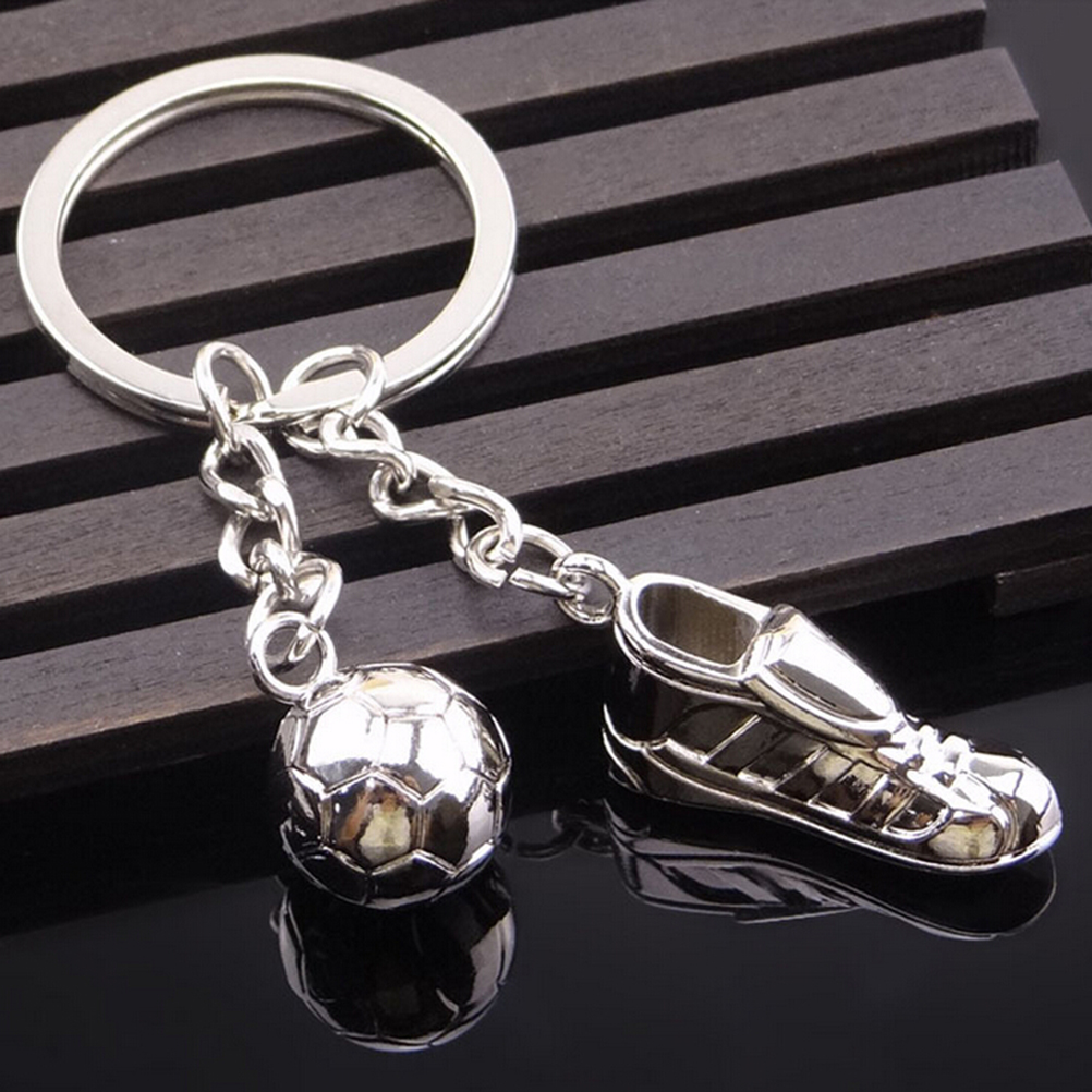 HWetR Key Chain Ring Soccer Shoes Football Ball Stainless Steel Metal Party Gift Car Bag Decor Hot New Kid Game Toy