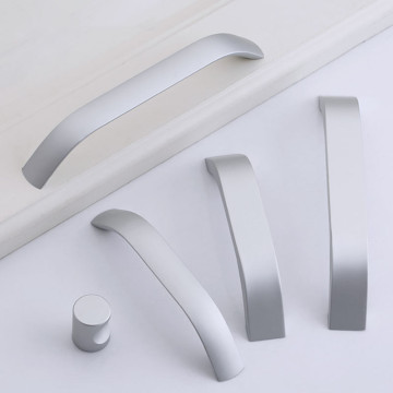 Silver Handle Knob Furniture Handle Kitchen Handles Cabinet Knobs and Handles Drawer Pulls Aluminum Cupboard Handle Door Knobs