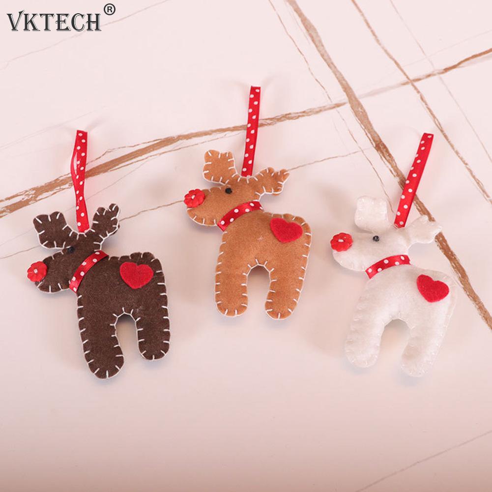 Deer Gingerbread Man Doll Pendants Felt Hanging Ornament Window Christmas Tree Decoration Supplies Children Gifts