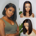 Short Bob Lace Frontal Human Hair Wigs Straight 360 Lace Frontal Wig With Baby Hair 360 Lace Wig 150% Color 1B Brazilian Remy