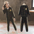 2021 New Autumn Spring Girls Clothing Suits Winter Coat Kids Colored Dots Cotton Sweatshirt Tracksuit Sport Suits Outwear