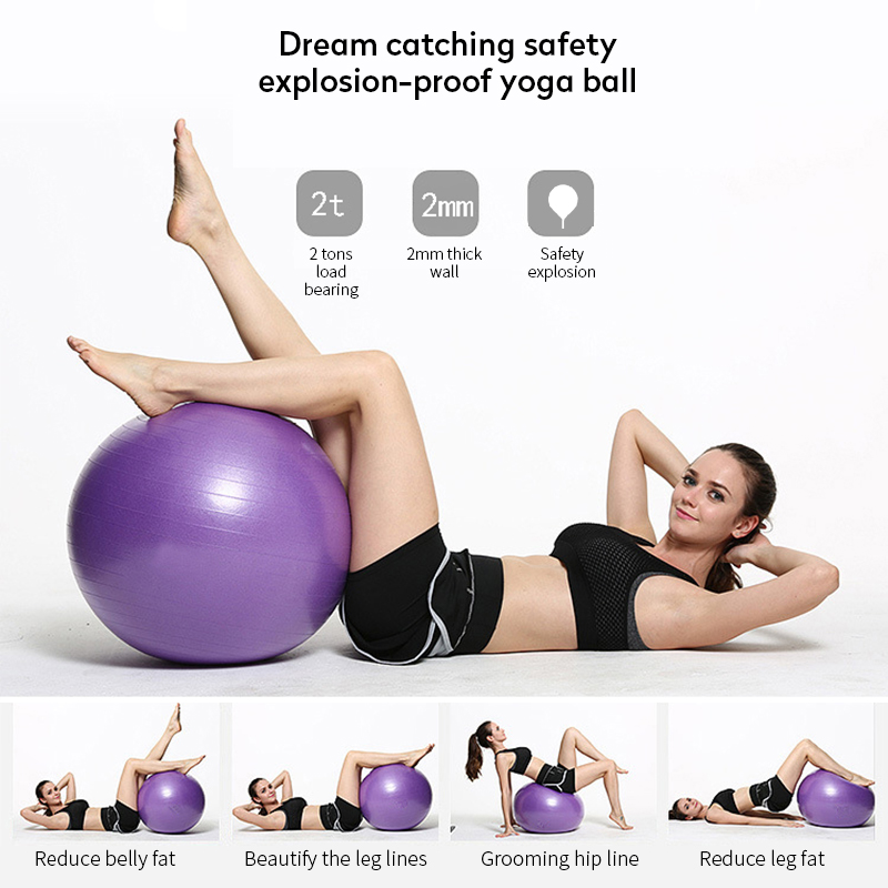 95cm PVC Large Yoga Ball Fitness Balls Thickened Explosion-proof Rehabilitation Exercise Home Gym Pilates Equipment With Pump