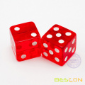 Red Transparent Trick Dice 18 mm that roll 7 or 11 every time