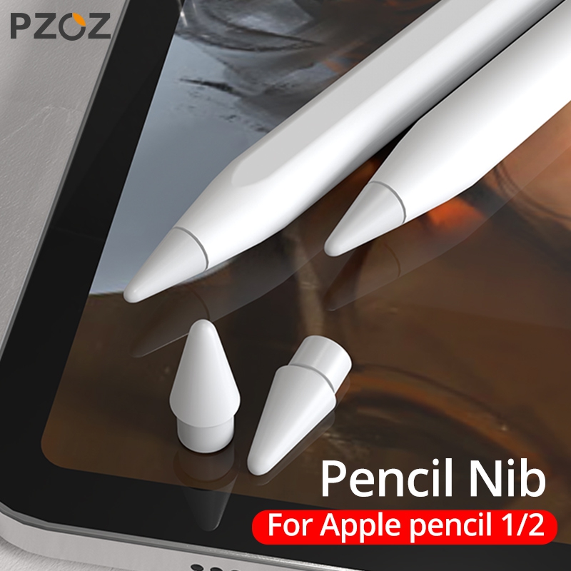 PZOZ 4Pcs For Apple Pencil Replace Nib Tip Spare Replacement For Apple Pencil 2 1st iPad Pro Stylus Touchscreen Tablet Pen Tip