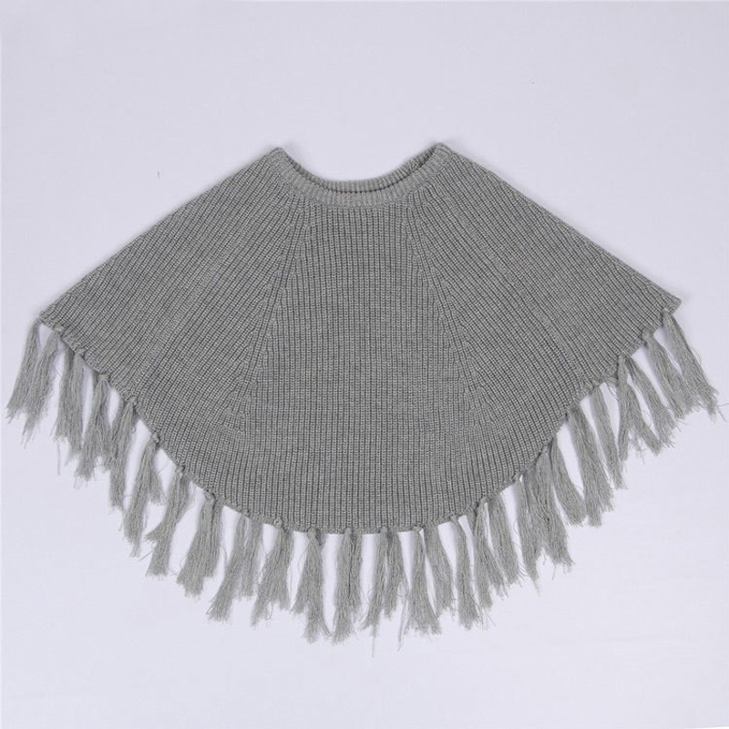 Fashion Style Girls Knitted Sweaters Tassel Cape Girl Pullovers Poncho Cloak Autumn Winter Children Clothing Kids Knit Sweater