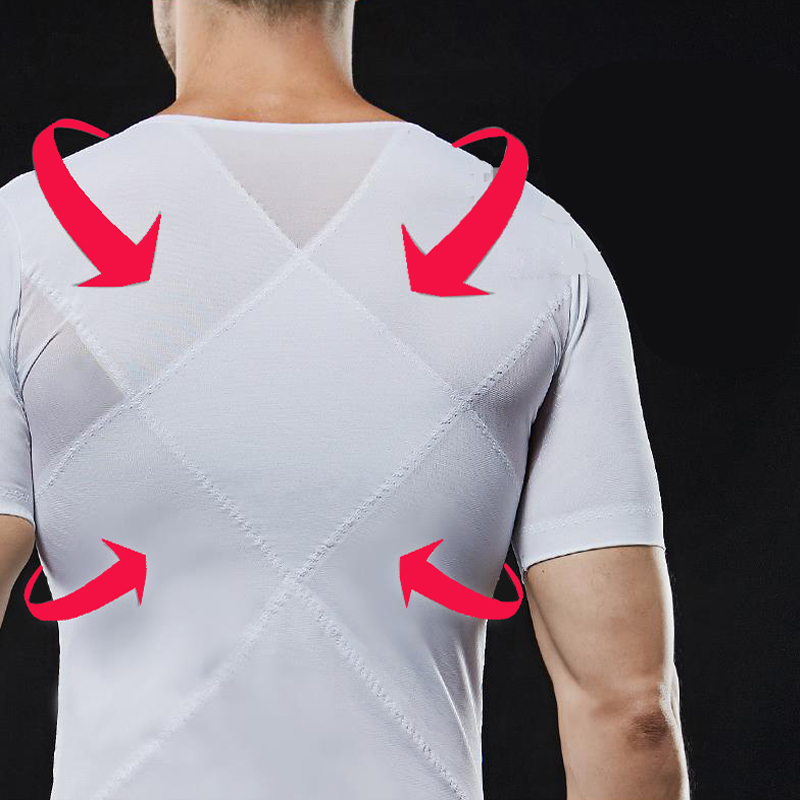 Men Gynecomastia Shaper Tshirt Waist Trainer Corsets Chest Binder Slimming Abdomen Back Support Posture Corrector Men Shapewear