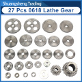 27pcs mini lathe gears CJ0618-348B Metal Cutting Machine gears Metal Gear Kit(Metric&imperial)