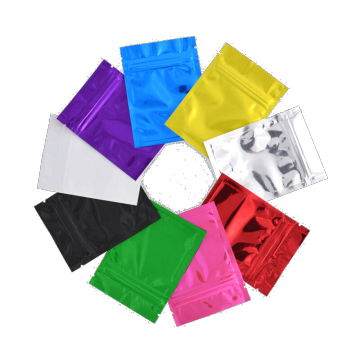 100 pcs Colorful Top Feed Foil Ziplock Bags Food Pouch,Mylar Aluminum Foil Bags,Tea Pouches,Ziplock Food Storge Bag