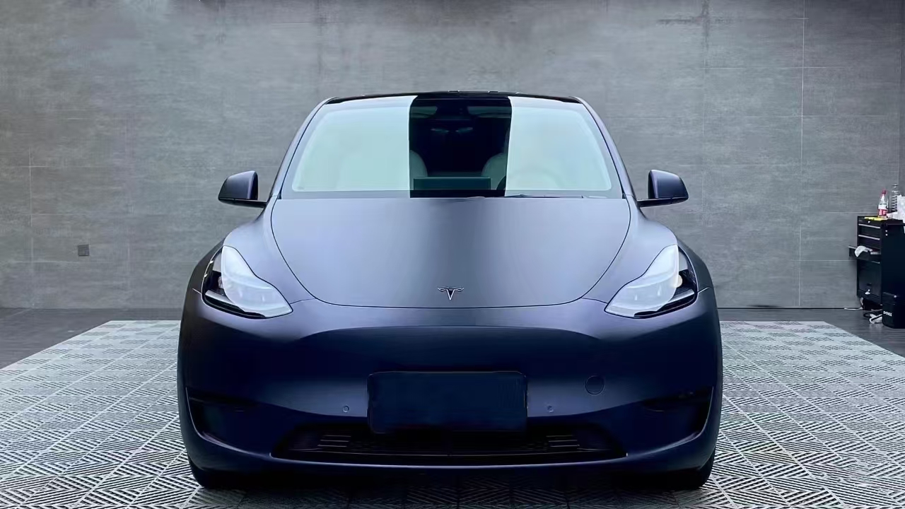 matte blue car wrap vinyl