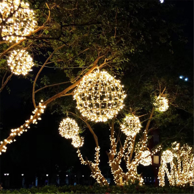 30cm Waterproof Outdoor LED Ball Light Garden Landscape LED Hanging String Lamp for Trees Park Yard Holiday Xmas New Year Decor