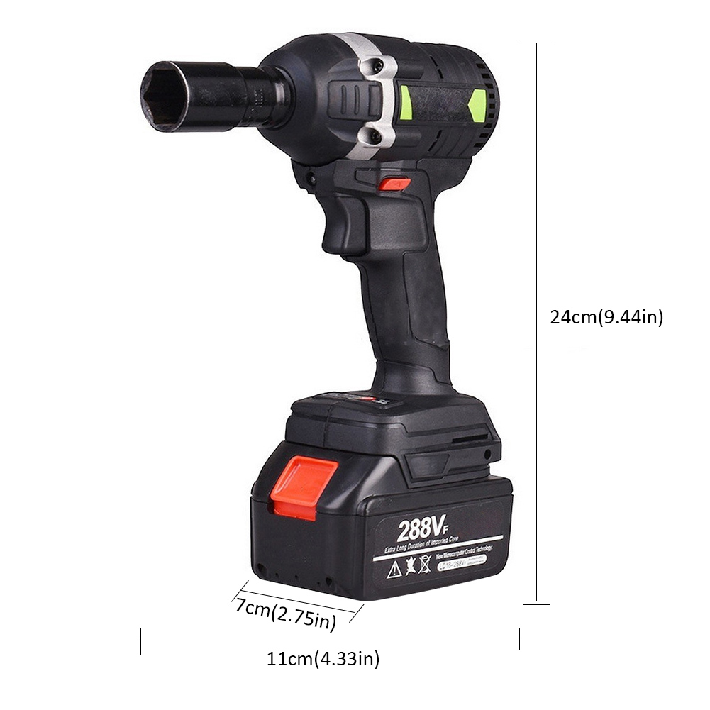 288VF Cordless Electric Wrench Drill Screwdriver Brushless Impact Wrench Brush Li-Ion Battery Power Tools Car Repair Tools