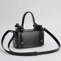 3 Style Pink Bow PU Leather Handbag Women Solid Color Casual Shoulder Bags Fashion Office Ladies Girls Crossbody Messenger Bag