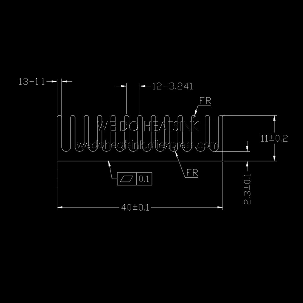 WE DO HEATSINK 2pcs 32x40x11mm Amplifier Peltier Cooler Aquarium light Extruded Aluminum Heat Sink With Blue Adhesive Pad